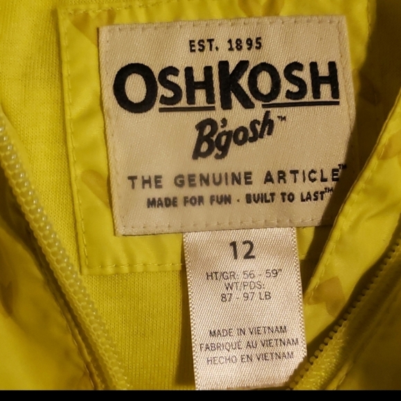 Rain wind  Jacket Oshkosh size 12 - Picture 2 of 3